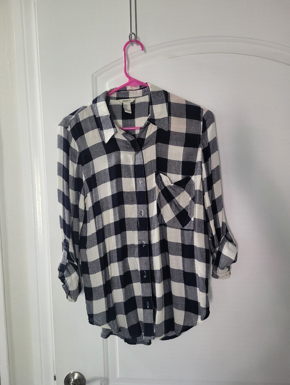 set of 3 button down plaid flannel shirts work corporate - Picture 4 of 4